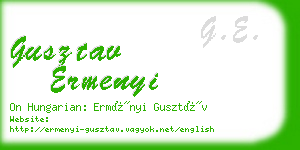 gusztav ermenyi business card